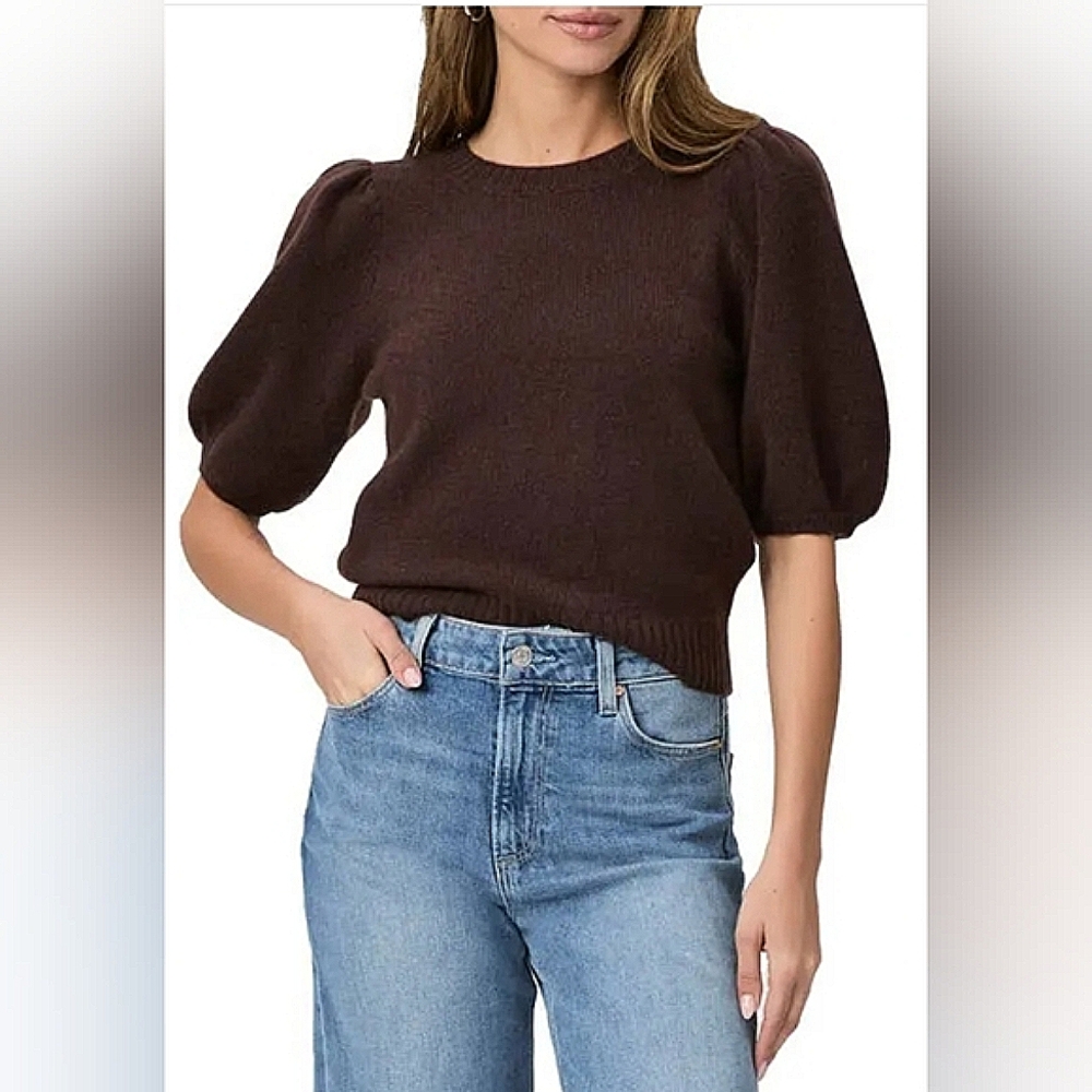 PAIGE Brown Crew Neck Sweater